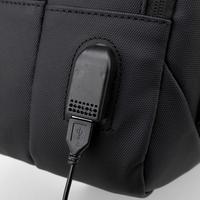 Sac à dos minimaliste de loisirs avec port USB et pochette pour trolley, pour ordinateur portable 15,6 pouces, idéal pour les trajets quotidiens et les voyages