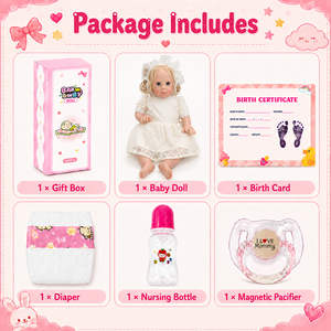 BAkwbwBY Poupée Reborn 22 Pouces 56cm Corps en Tissu Bébé Nouveau-Né Réaliste Fait Main avec Ours Rose Vente en Gros Cadeau - Product Image 6