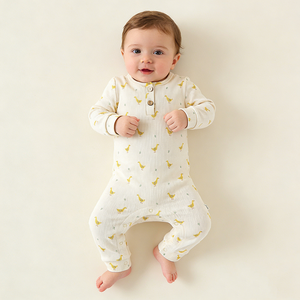 <span class=keywords><strong>Ropa</strong></span> para Bebés Recién Nacidos Hongbo, Estilo Europeo, Venta al por Mayor, Pijamas de Bambú y Algodón con Spandex, Manga Larga, Mono para Bebé de 0 a 12 Meses - Product Image 3