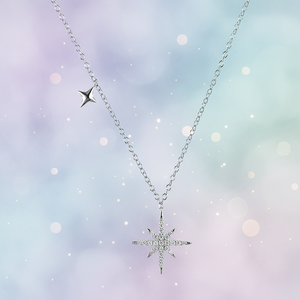 Collana con Pendente Stella Polare alla Moda, Placcata in Rodio, Argento Sterling 925 con Zirconi, Regalo per Donne - Product Image 3