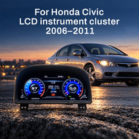 ZWNAV LCD Digital Cluster Virtual Cockpit untuk Honda Civic LCD Instrument Cluster 2006-2011 Panel Instrumen Mobil dengan Carplay
