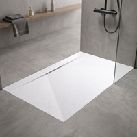 Receveur de douche BMC blanc pur, surface solide, aspect impeccable, vente directe usine, neuf pour salle de bain