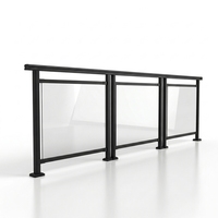 Système de garde-corps moderne en acier galvanisé avec verre trempé dépoli, résistant à la rouille, pour escaliers, balcons, intérieur et extérieur