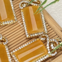 Jialin bijoux en pierre naturelle collier de fleurs de jade jaune collier de bambou ensemble de bijoux de trèfle femmes goutte d'eau pierre verte