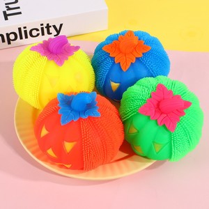 ของเล่นบีบฟักทองและผีเรืองแสง ของเล่นบีบคลายเครียดวันฮาโลวีน ของเล่นบีบคลายความเครียดแบบมีไฟกระพริบ - Product Image 3