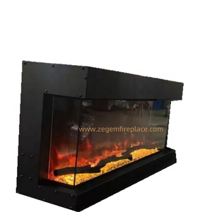 Cheminée électrique moderne Flamme 7 couleurs Vue sur trois côtés <span class=keywords><strong>D</strong></span>écoration intérieure chauffée au feu pour usage domestique Insertion facile en métal - Product Image 2