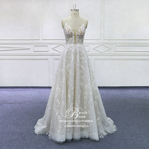 Moderno Vestido de Novia Estilo Princesa de Poliéster con Encaje y Tul con Apliques para <span class=keywords><strong>Boda</strong></span> <span class=keywords><strong>Civil</strong></span> - Product Image 1