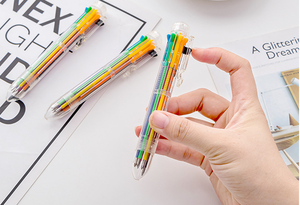 Stylo bille personnalisé en plastique ABS transparent, 8 couleurs, avec logo imprimé, idéal pour la papeterie étudiante (vente en gros) - Product Image 6