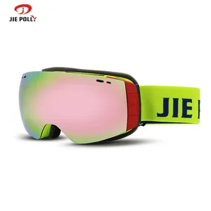 Jiepolly Support polarisé Logo personnalisé Magnétique Anti-buée UV400 Snowboard Sports Lunettes de soleil Snow Ski Racing Goggles Eyewear Strap