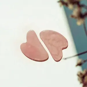 Nhiều màu đá tự nhiên gua SHA thiết lập hình trái tim pha lê massagers mặt cho bạch huyết thoát nước trẻ hóa da toàn diện - Product Image 2