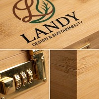Coffret Humidor Landy en Bambou Écologique avec Serrure à Combinaison et Plateau à Rouler – Vente en Gros, Fournisseur d'Usine, Fournisseur en Vrac