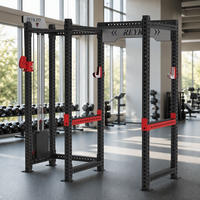 REYK Commercial Full Frame Carbon Steel Power Rack Smith Cage Multi-Functional Cable Machine Home Use Whole Body Back Shoulder