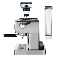 Machine à expresso professionnelle 20 bars avec moulin intégré, 45 réglages, 1350W, en acier inoxydable, pour la maison, le bureau et les baristas.