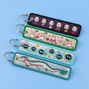 Porte-clés rectangulaire en tissu tissé, motif dessin animé <span class=keywords><strong>Totoro</strong></span> et Hommes Sans Visage, style anime japonais Hayao Miyazaki, pour moto - Product Image 2