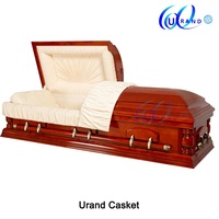 Suministros Funerarios al por Mayor, Ataúd de Madera, Ataúd de Madera Maciza de Roble Rojo Americano para Funerales