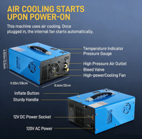 Compresseur d'air PCP 12v 4500Psi 30mpa 300Bar 350w Compresseur d'air PCP Pompe électrique avec transformateur Submersible