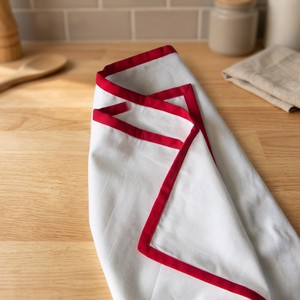 Serviette de cuisine rose en coton, couleur unie, rectangulaire, écologique, séchage rapide, tissée, lavable en machine, aspect lin uni - Product Image 1