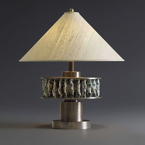 Table Lamp Cream Fabric Shade E26 LED Bulb 220V Switch Control Eco-Friendly Modern Wabi Sabi Style Bedroom Decor - Product Image 3