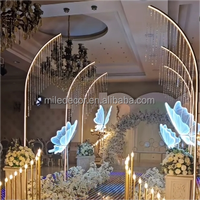 Taille personnalisée perles de cristal de verre rideau décoration de mariage arc cadre fleur toile de fond