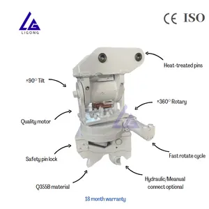Tilt rotator escavadeira 90de tilt + 360 graus girar powertilt para 1-20t máquina montada