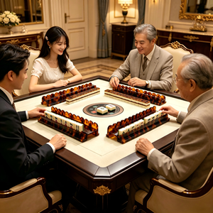 ไม้บรรทัดแม่เหล็กสำหรับเล่นไพ่<span class=keywords><strong>นกกระจอก</strong></span>แบบคลาสสิกหรูหราทันสมัย ลายกระดองเต่า สำหรับมืออาชีพ พร้อมตัวดันไพ่<span class=keywords><strong>นกกระจอก</strong></span>พลาสติกสีเหลืองอำพันแบบถ่วงน้ำหนัก - Product Image 4