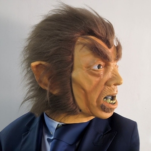 Máscara de Látex de <span class=keywords><strong>Hombre</strong></span> <span class=keywords><strong>Lobo</strong></span> de Londres, Estilo Mitad Humano Mitad Bestia, para Halloween, Cosplay, Fiestas de Disfraces - Product Image 3