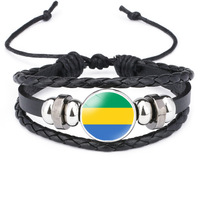 Bracelet en fil ciré tressé personnalisé avec drapeau national de la Guinée équatoriale, cordon réglable, souvenir héritage