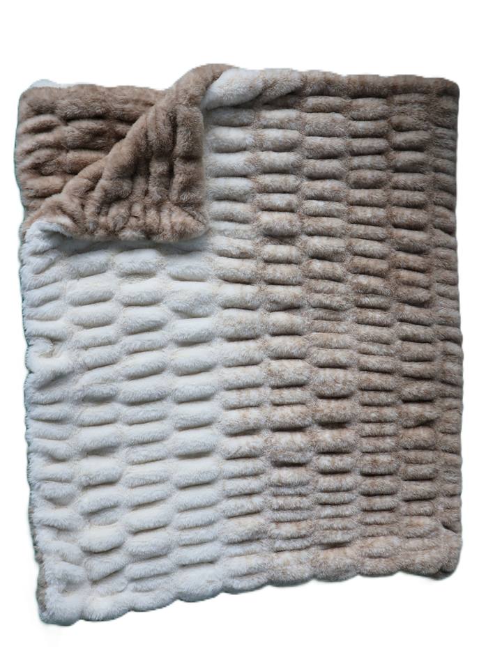 Ruched Ombre Gradient Stretchy Spandex Faux Rabbit Fur Blanket Thick ...