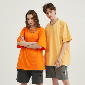 Taglie forti di <span class=keywords><strong>prima</strong></span> <span class=keywords><strong>classe</strong></span> cotone 100% di qualità oversize t-shirt da uomo tessuto a maglia 210g - Product Image 4