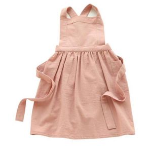 Delantal de algodón y lino reversible para niños, unisex, con cuello ajustable, para pintura artística, comedor, guardería, babero para bebés, niños pequeños, niños y niñas - Product Image 3