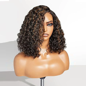 Glueless Wear Go Water Wave Bob Perruque Ombre Blonde Faits Saillants Perruque sans colle Perruque de cheveux humains pré-décolorés - Product Image 2