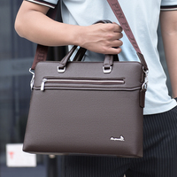 New Designer Black Custom Briefcase Purse Handbag Men's PU Leather Laptop Messenger Bag Waterproof Briefcases