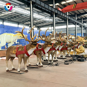 Modelos Animatrónicos de <span class=keywords><strong>Animales</strong></span> Navideños de Tamaño Real, Estatuas Decorativas de Ciervos/Renos de Resina y Fibra de Vidrio para la Venta - Product Image 5
