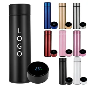 Custom Logo Smart Water Bottle Thermos Tumbler Digital Termo Con Logo Vacuum Flasks with LED Temperature Display free samples