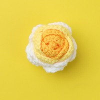 Usine pas cher prix crochet tête de fleur simple bulle rose branche en gros laine fleurs tricotées pour cadeaux de saint valentin