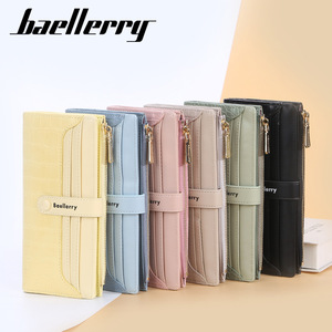 กระเป๋าสตางค์ใบยาวสำหรับผู้หญิง Baellerry ขนาด 7 นิ้ว ลายจระเข้ ช่องใส่บัตรหลายช่อง สีเหลือง ที่ใส่บัตรเครดิต ใช้ได้ทุกวัน - Product Image 4