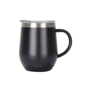 Manufacturer 12oz Custom Logo <b>18</b>/8 Stainless Steel Egg Shape Wine Tumbler Vacuum Cups Coffee Mugs With Handle - Product Image 2