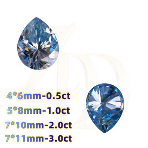 Moissanite Pear Cut Glacier Blue Loose Stone With GRA Certificate For Jewelry Making - Product Image 5