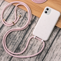Étui de téléphone antichoc en TPU souple de haute qualité, style Ins, avec cordon réglable pour port croisé, personnalisable avec logo, pour collier ou tour de cou