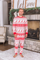 Conjunto Personalizado de Pijamas Europeos y Americanos para Bebés y Niños Ropa de Casa Conjunto de Pijamas Navideños Familiares Ropa a Juego para la Familia
