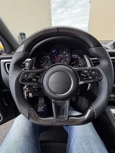 Volant de direction en fibre de carbone pour l'intérieur de la voiture, pour Porsche Len KR AD Cayenne Panamera 911 997 985 981 Mk2 Boxed Steyr Cayman 987 - Product Image 6
