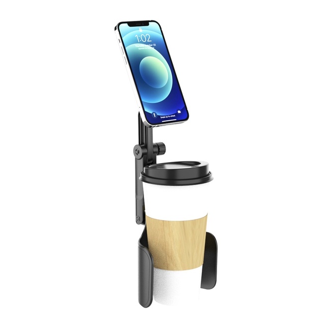 Adjustable Magnetic Car Cup Holder Mount for iPhone for Samsung for HUAWEI Universal Phone Stand for Car Cup Slot 360 Rotation