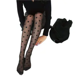 Japonya tarzı nokta desenli kadın külotlu moda tatlı kız siyah seksi tayt kadın çorap şeffaf ipek tayt