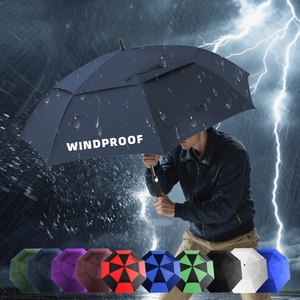 Wind Restraint Straight Golf <b>Umbrella</b> Vent Jumbo Size Double Layer Rainproof Automatic Open Close Fiberglass Ribs Outdoor Sports - Product Image 1