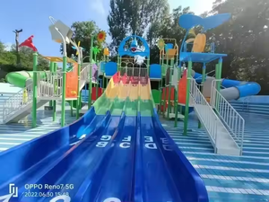 Aire de jeux aquatique familiale, équipement de parc extérieur, toboggan aquatique, combinaison de seau en fibre de verre et de <span class=keywords><strong>fontaine</strong></span>, toboggan aquatique extérieur - Product Image 4