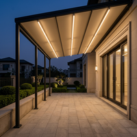 Pergola électrique à toit pliant avec capteur de pluie en option, directement de l'usine, pour café et cour commerciale