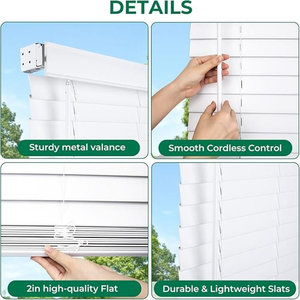 <span class=keywords><strong>Persianas</strong></span> <span class=keywords><strong>de</strong></span> Madera Inalámbricas <span class=keywords><strong>de</strong></span> la Mejor Calidad, Diseño Inalámbrico, Fáciles <span class=keywords><strong>de</strong></span> Instalar y Limpiar, para el Hogar y la Oficina - Product Image 2