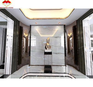 Yunfu lujo moderno Brasil blanco cuarcita paneles de pared <span class=keywords><strong>Mont</strong></span> <span class=keywords><strong>Blanc</strong></span> alta calidad pulido piedra Natural interior impermeable gran losa - Product Image 6