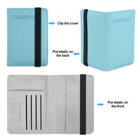 Dompet penyimpan paspor, dompet kulit perjalanan pemblokir RFID kustom dengan tempat kartu SIM