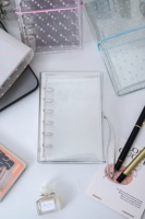 Cetak Sampul Kustom M5 A6 Pola Minimalis Gaya Ins Ultra Transparan A7 Binder Kantong Binder PVC